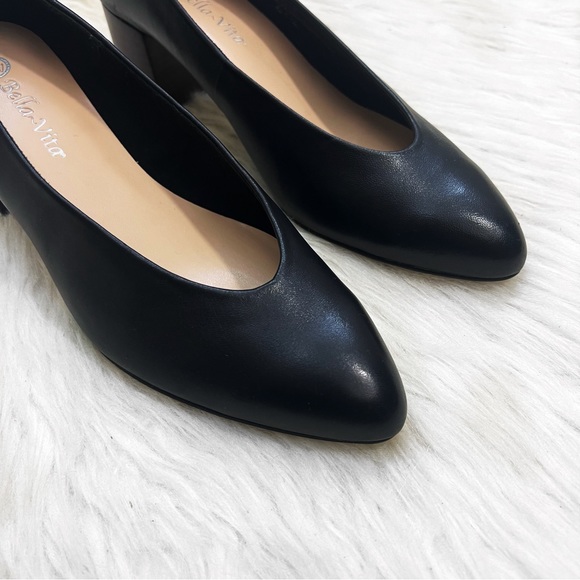 Bella Vita Nara Block Heel Pump Almond Toe Classic Black Size 11 Medium Width - Picture 3 of 10